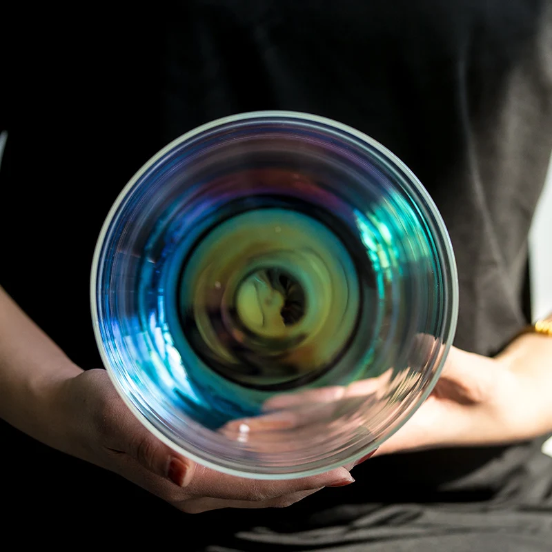 Northern lights Clear Crystal Singing Bowl Alchemy 440/432Hz Quartz Sound Bath Meditation Bowl