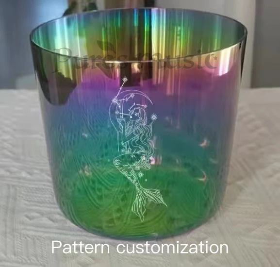 Northern lights Clear Crystal Singing Bowl Alchemy 440/432Hz Quartz Sound Bath Meditation Bowl