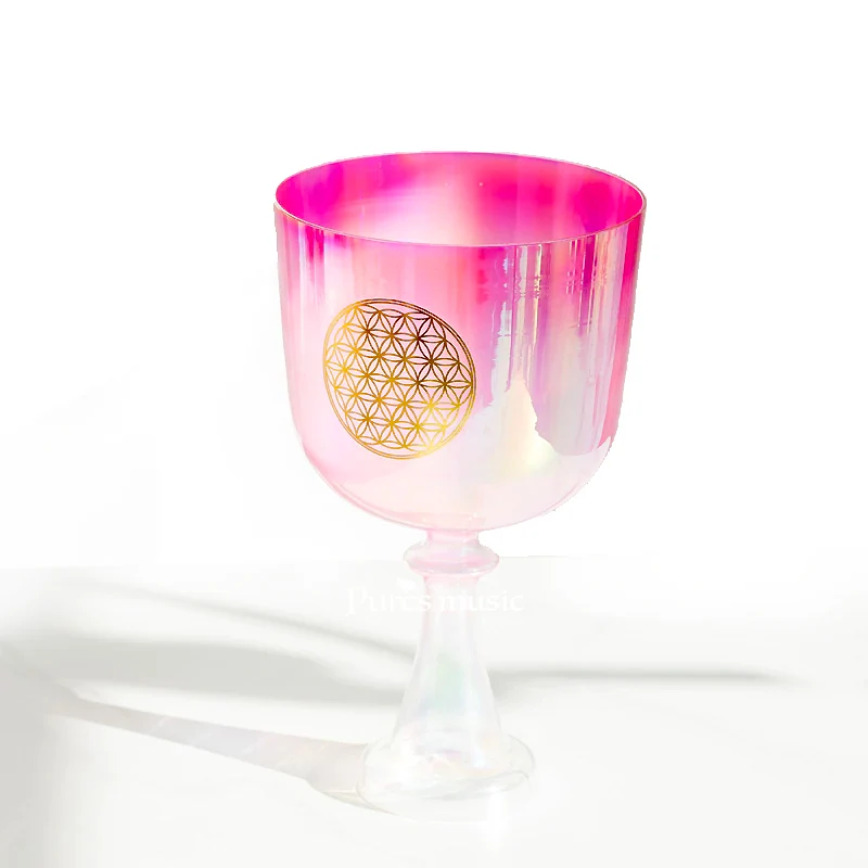 Flower of Life Rose Crystal Singing Chalice Grail For Sound Healing Meditation