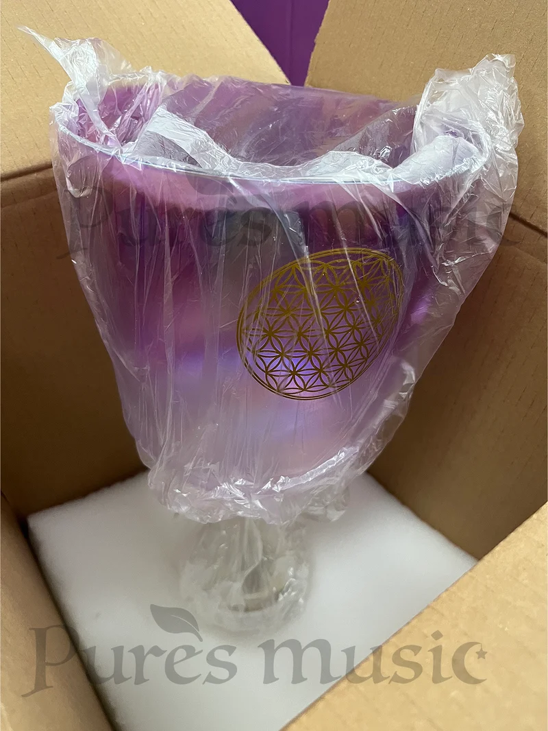 Flower of Life Rose Crystal Singing Chalice Grail For Sound Healing Meditation