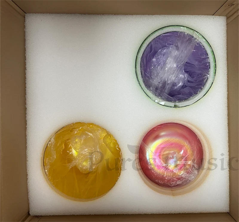 Alchemy Colorful Crystal Singing Bowl Set Clear 440/432Hz 7 Seven Chakra Sound Bath Bowl Set