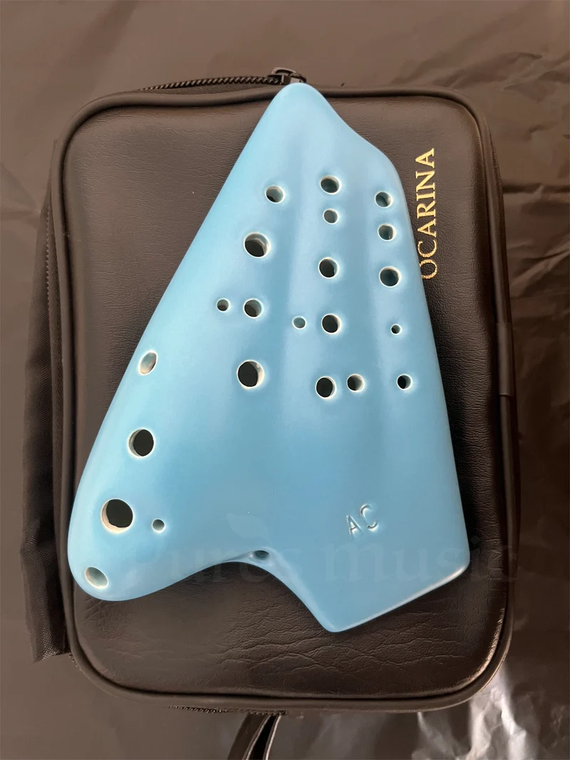 Classic Solid Color Triple Chamber Ocarina Natural Matte Alto C Clay Ocarina Instrument