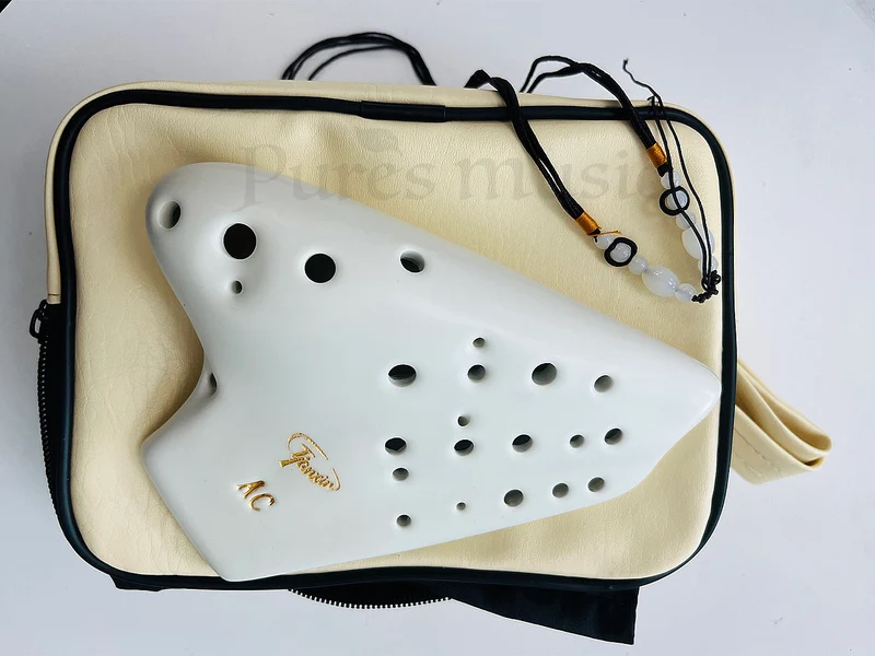 Classic Solid Color Triple Chamber Ocarina Natural Matte Alto C Clay Ocarina Instrument