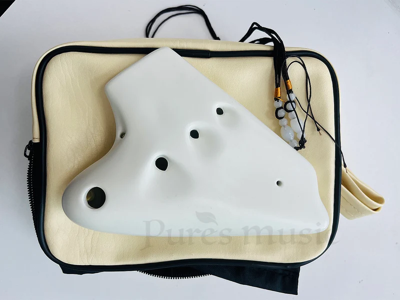 Classic Solid Color Triple Chamber Ocarina Natural Matte Alto C Clay Ocarina Instrument
