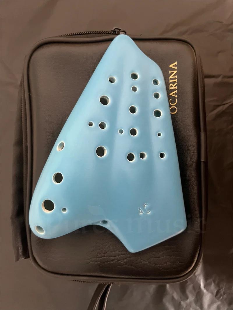 Classic Solid Color Triple Chamber Ocarina Natural Matte Alto C Clay Ocarina Instrument