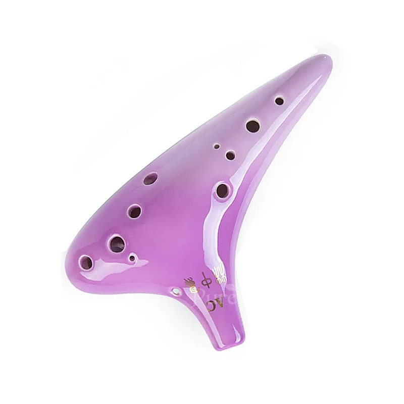 Ice Glaze Elf 12 Hole Ocarina Gradient Color Tenor Alto C Ceramic Ocarina Instrument