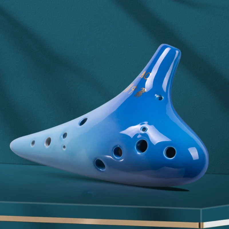 Ice Glaze Elf 12 Hole Ocarina Gradient Color Tenor Alto C Ceramic Ocarina Instrument