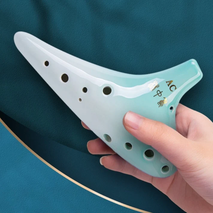 Ice Glaze Elf 12 Hole Ocarina Gradient Color Tenor Alto C Ceramic Ocarina Instrument