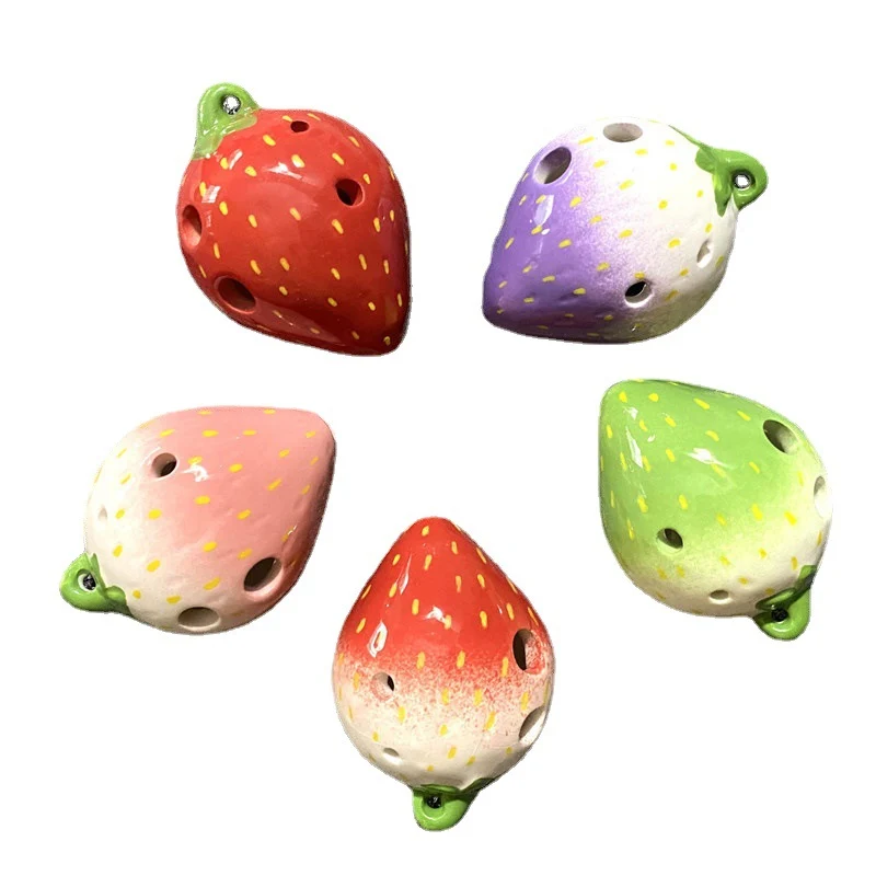Strawberry Ocarina 6 Hole Pendant Ocarina Alto C Instrument Gift For Beginner