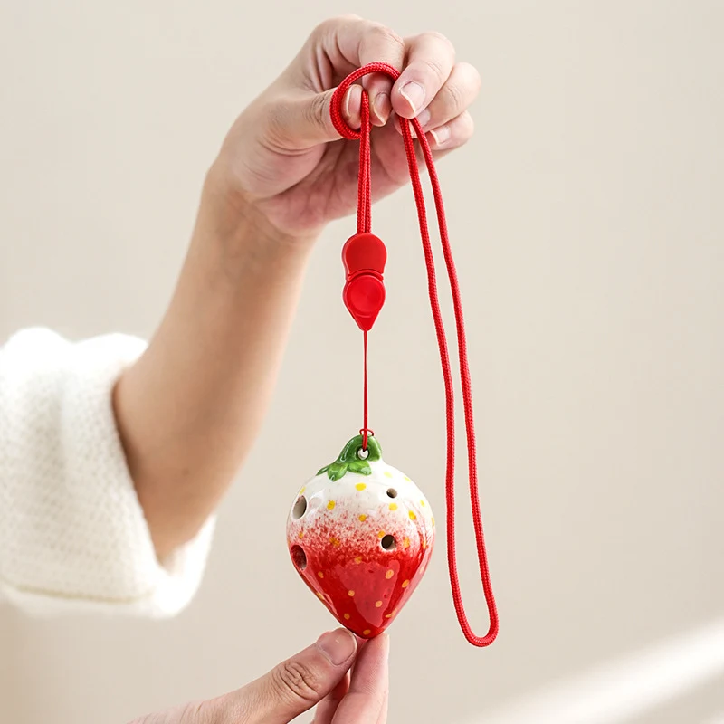 Strawberry Ocarina 6 Hole Pendant Ocarina Alto C Instrument Gift For Beginner