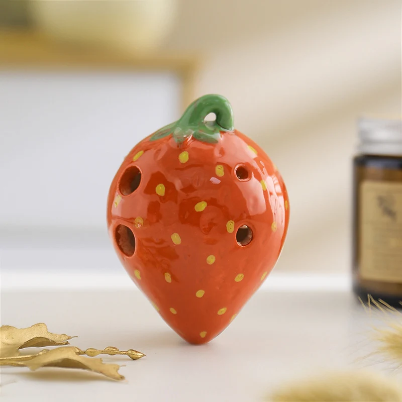 Strawberry Ocarina 6 Hole Pendant Ocarina Alto C Instrument Gift For Beginner