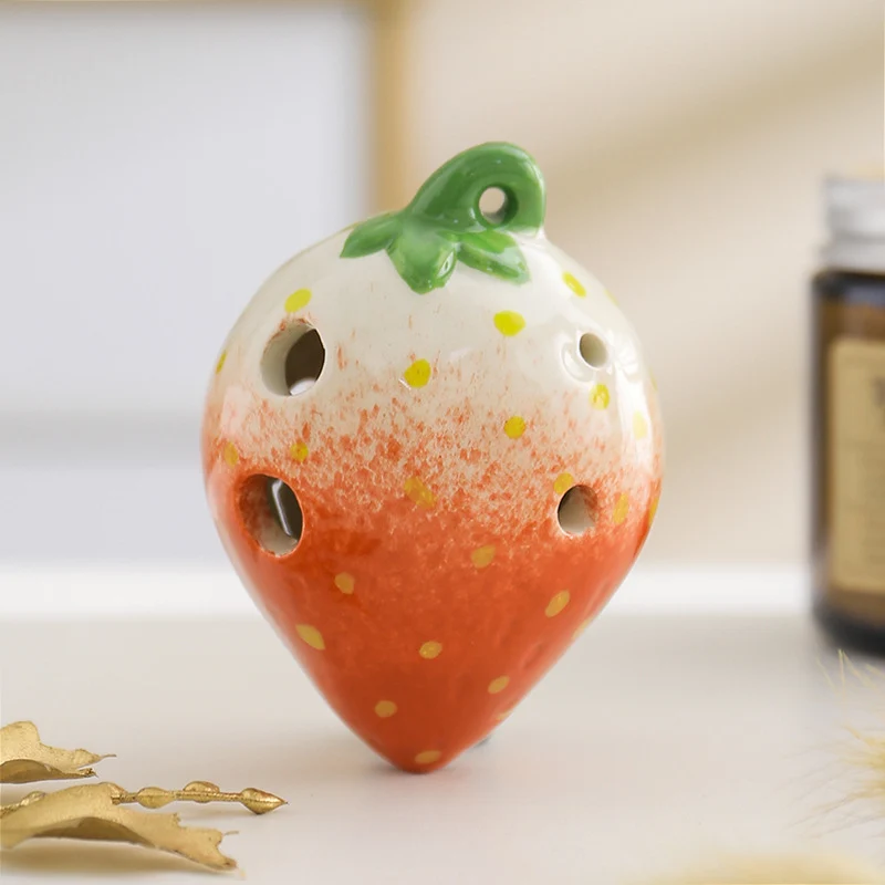 Strawberry Ocarina 6 Hole Pendant Ocarina Alto C Instrument Gift For Beginner