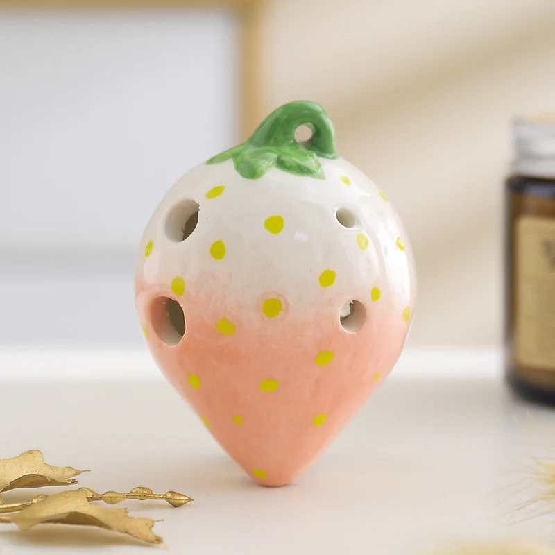 Strawberry Ocarina 6 Hole Pendant Ocarina Alto C Instrument Gift For Beginner