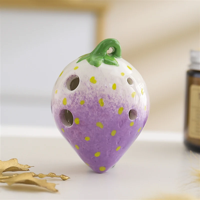 Strawberry Ocarina 6 Hole Pendant Ocarina Alto C Instrument Gift For Beginner