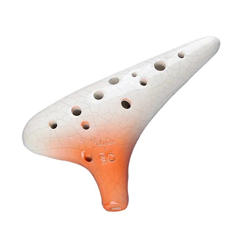 Gradient 5 Colors SC 12 Hole Soprano Ocarina Treble Ceramic Wind Instrument