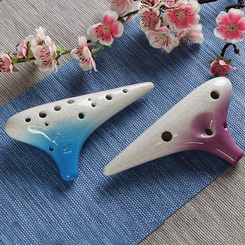 Gradient Color SF 12 Hole Ocarina Soprano Treble Wind Instrument