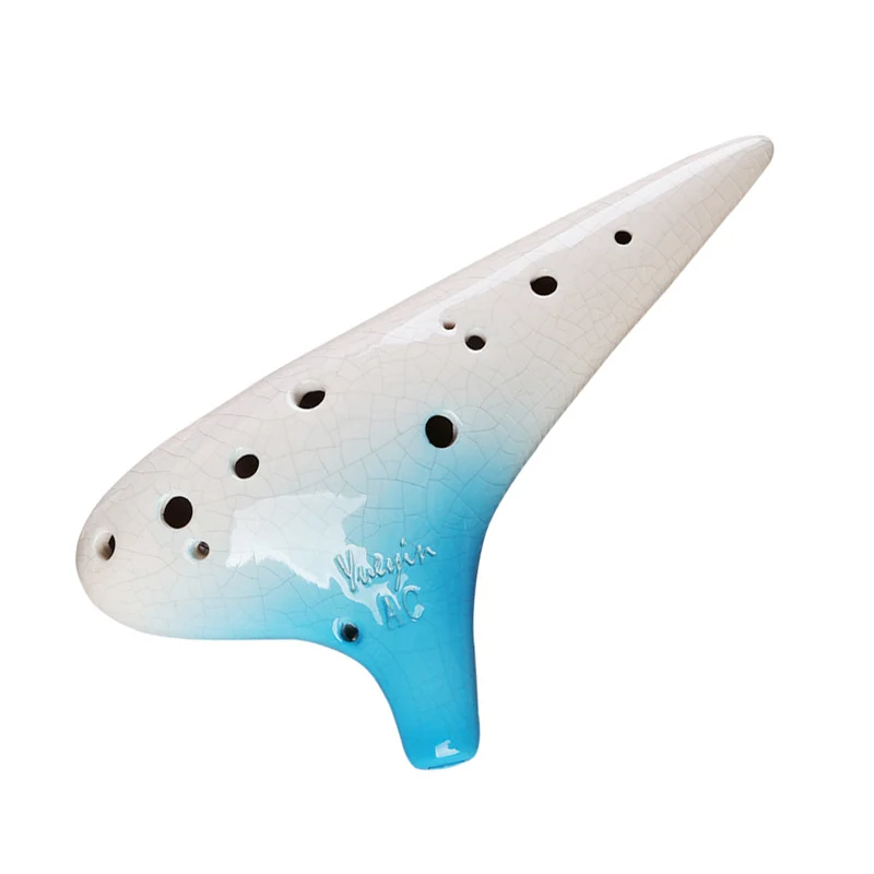 Gradient 5 Colors 12 Hole Ocarina Tenor Alto C Ceramic Ocarina Instrument