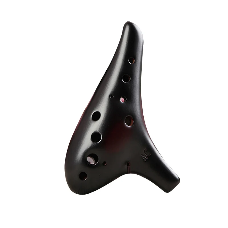 Black Ceramic 12 Hole Ocarina Alto C Ocarine Ocarina Instrument