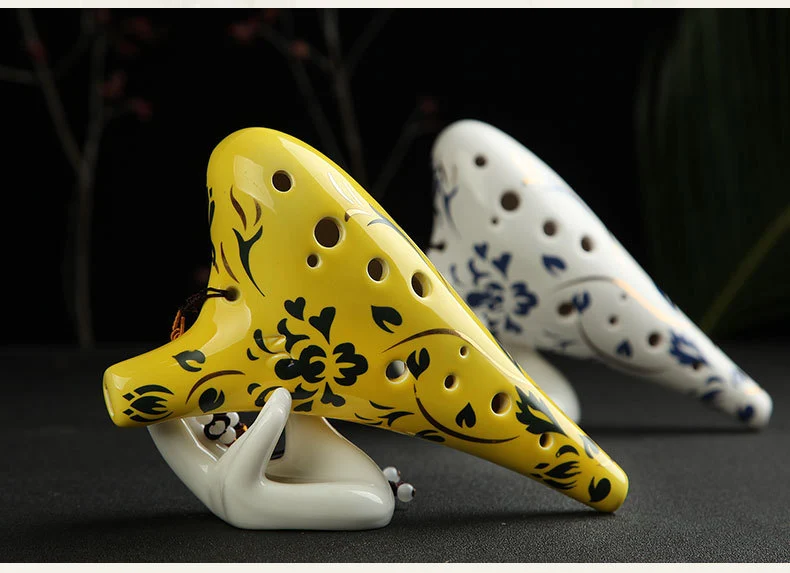 Art Draw Porcelain 12 Hole Ocarina Alto C Clay Ocarina Instrument