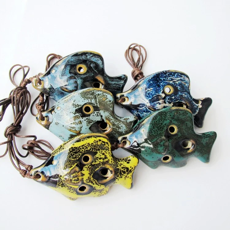 Cute Fish Ocarina 6 Hole Ocarina Alto C Pendant Ocarina Instrument Gift
