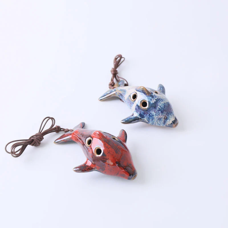 Dolphin Ocarina 6 Hole Ocarina Alto C Whale Pendant Ocarina Instrument Gift