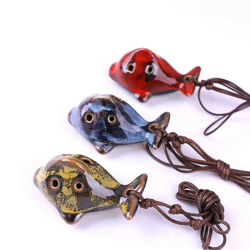 Dolphin Ocarina 6 Hole Ocarina Alto C Whale Pendant Ocarina Instrument Gift