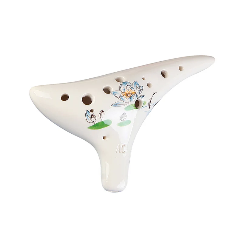 Dragon Tooth Ocarina 12 Hole Painted Ocarina Alto C Playing Wind Instrument