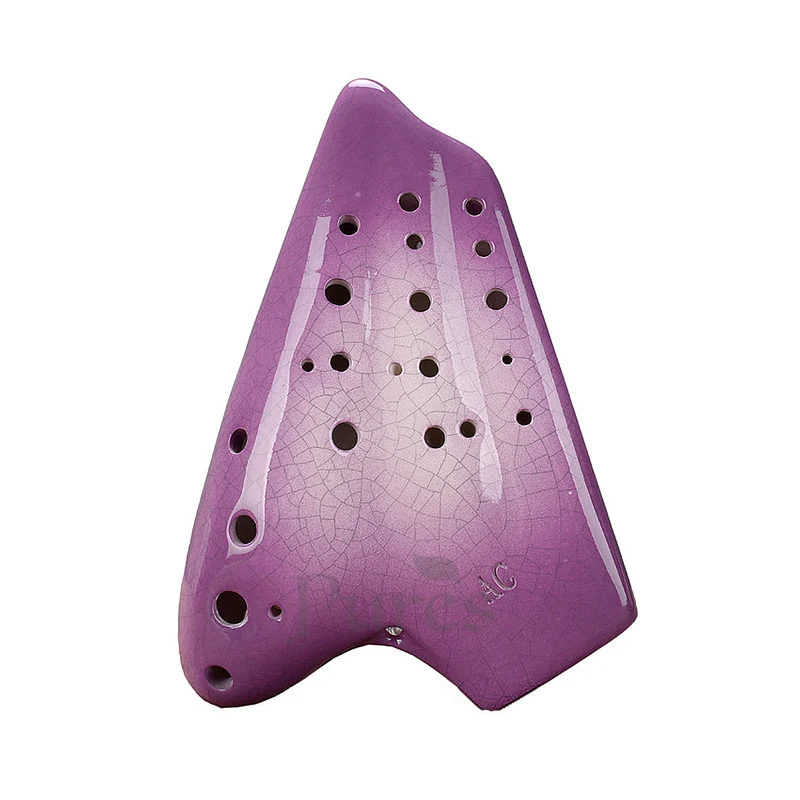 Multicolor Ice Crack Triple Ocarina Alto C Clay Ocarina Musical Instrument