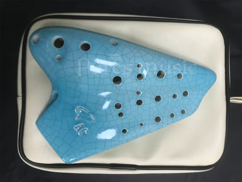 Multicolor Ice Crack Triple Ocarina Alto C Clay Ocarina Musical Instrument
