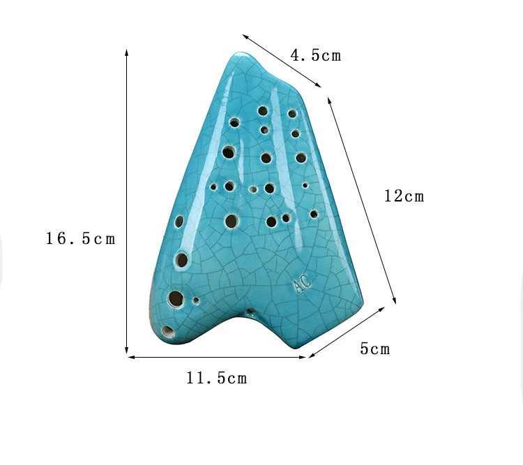 Multicolor Ice Crack Triple Ocarina Alto C Clay Ocarina Musical Instrument