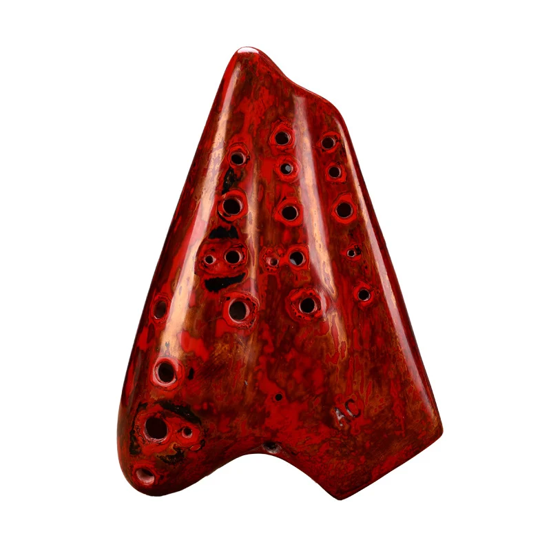 Coral Red Triple Ocarina Three-pipe Alto C Ocarine Ocarina Instrument