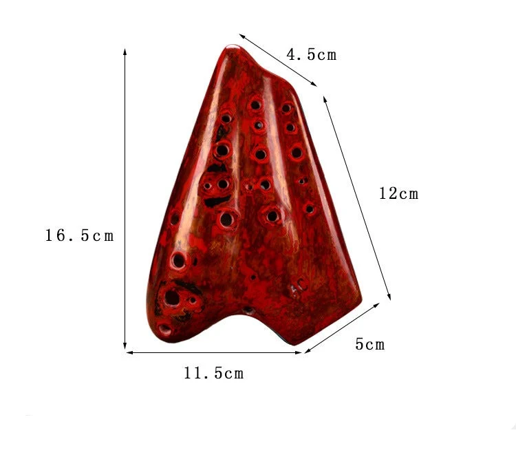 Coral Red Triple Ocarina Three-pipe Alto C Ocarine Ocarina Instrument