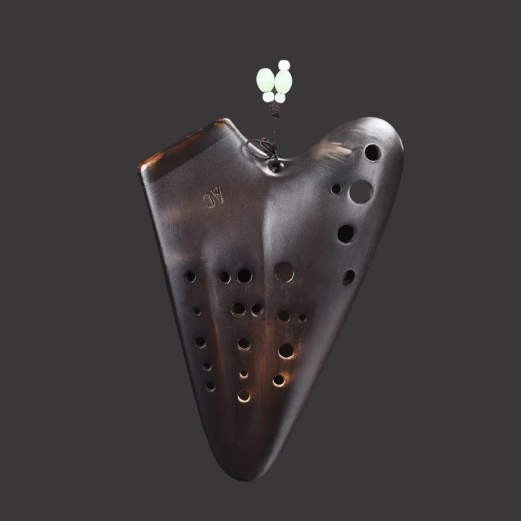 Black Forest Triple Ocarina Classic Color Alto C Ceramic Ocarina Wind Instrument