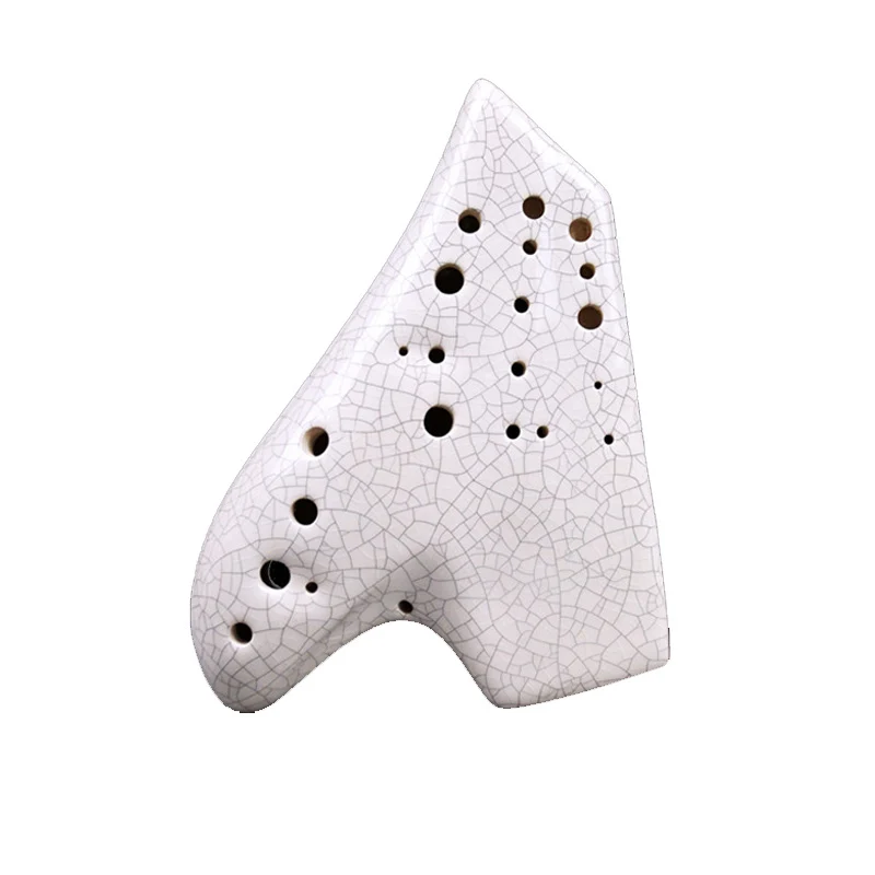 Bird Triple Ocarina White Crack Ocarine AC Alto C Ocarina Wind Instrument