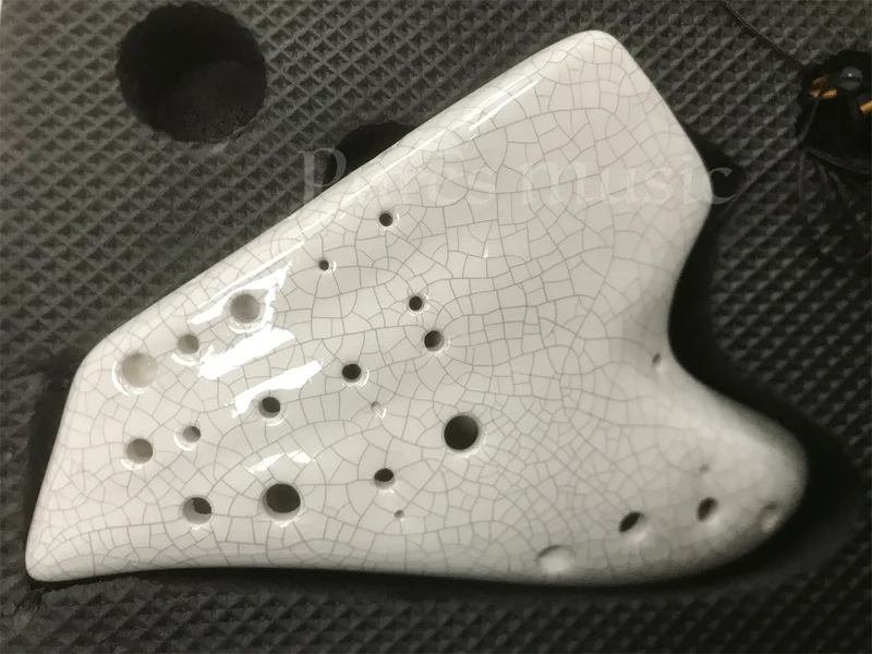 Bird Triple Ocarina White Crack Ocarine AC Alto C Ocarina Wind Instrument