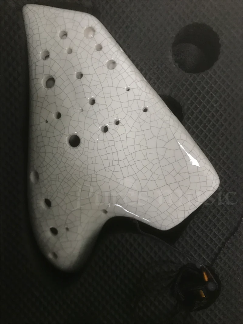 Bird Triple Ocarina White Crack Ocarine AC Alto C Ocarina Wind Instrument