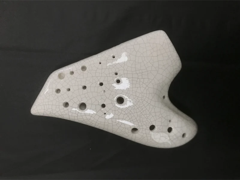 Bird Triple Ocarina White Crack Ocarine AC Alto C Ocarina Wind Instrument