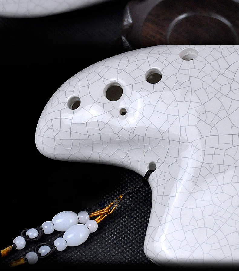 Bird Triple Ocarina White Crack Ocarine AC Alto C Ocarina Wind Instrument