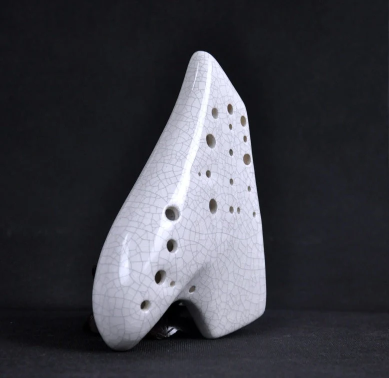 Bird Triple Ocarina White Crack Ocarine AC Alto C Ocarina Wind Instrument