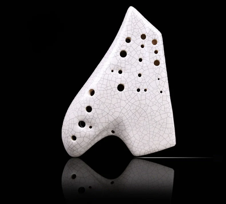 Bird Triple Ocarina White Crack Ocarine AC Alto C Ocarina Wind Instrument