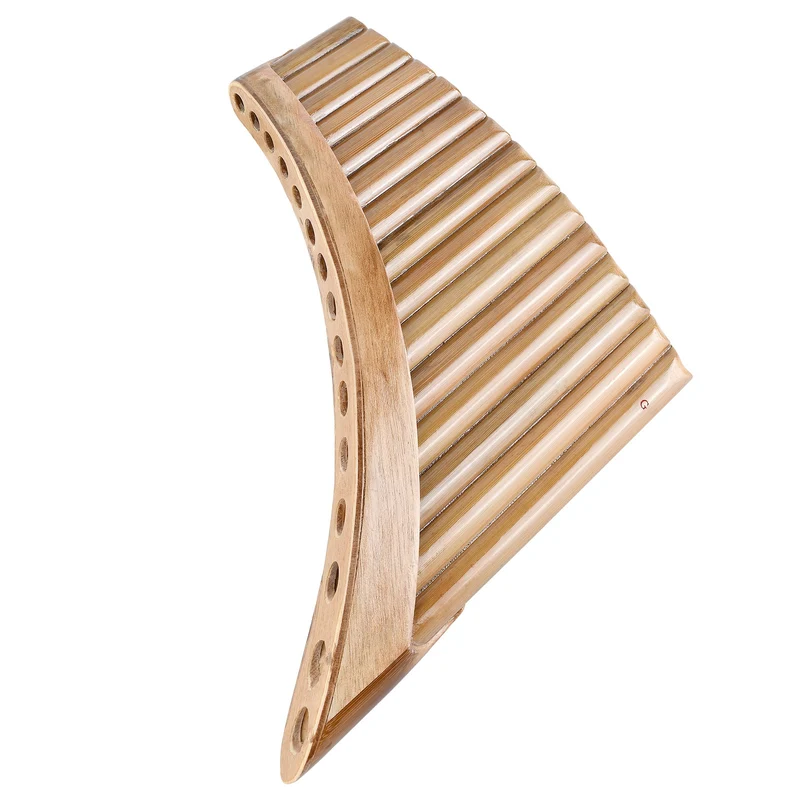 15 Pipes Pan Flute With Base G Key Aged Bamboo Professional PanPipes Traditional Woodwind Instrument