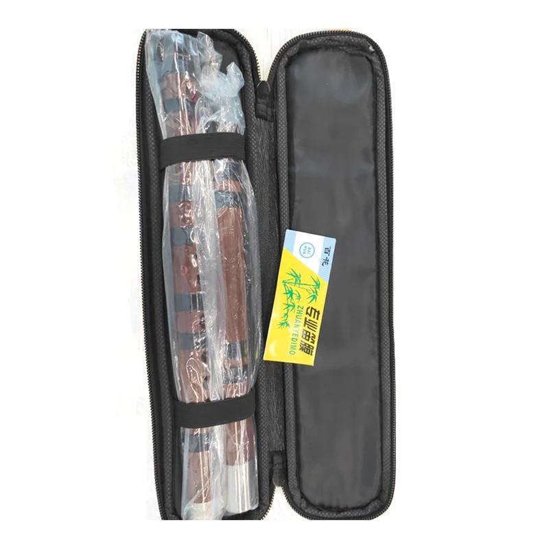 Brown Bamboo Flute Dizi Handmade Aged Bamboo Separable Traditional Chinese Instrument