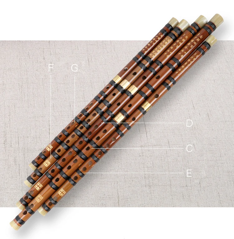 Bamboo Flute C D E F G Key Separable Dizi Bitter Bamboo Traditional Chinese Instrument
