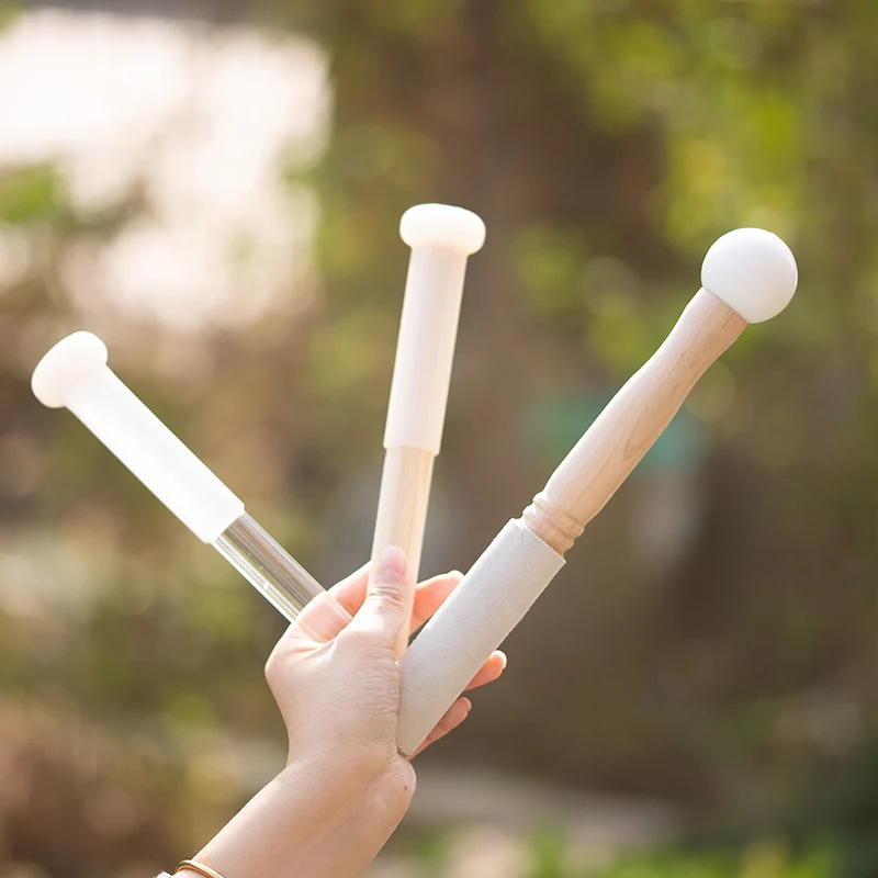 Various Mallets Delicate Suede Striker For Singing Bowl Holy Grail Quartz Handle Bowls
