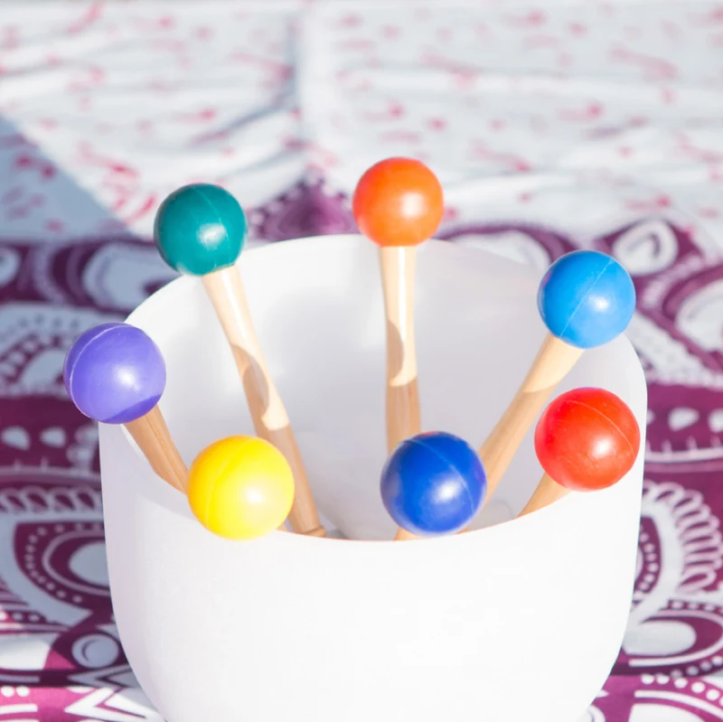 Various Mallets Delicate Suede Striker For Singing Bowl Holy Grail Quartz Handle Bowls