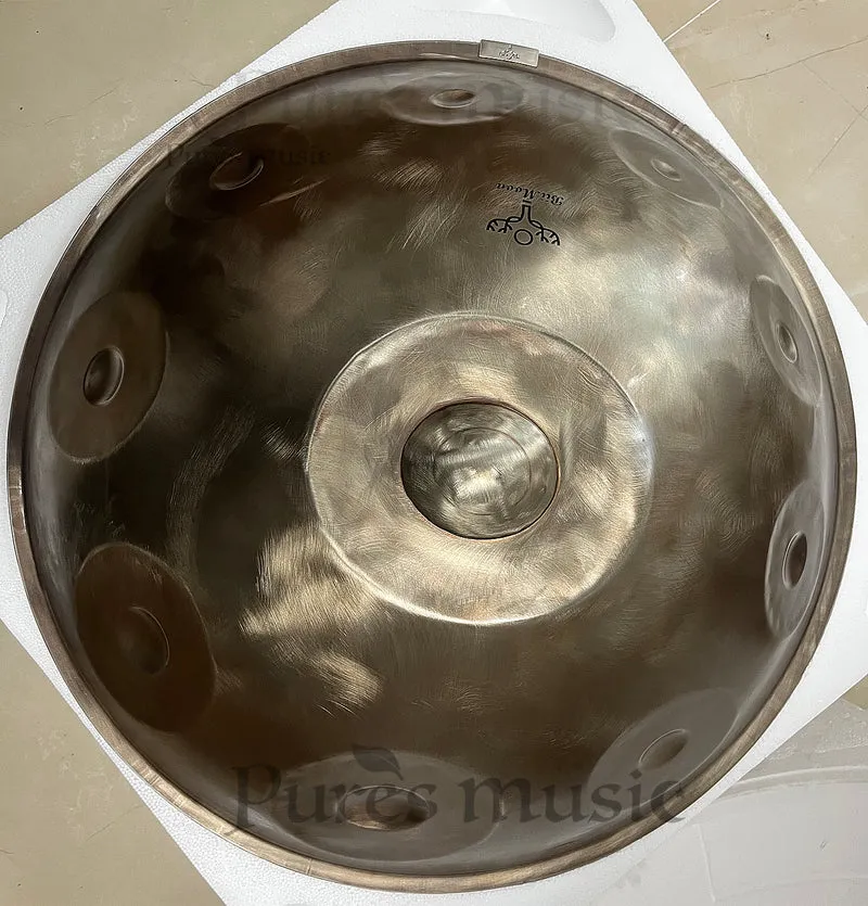 BiiMoon Retro Handpan Drum Vintage Gold Style C# Kurd C D E Amara C Ashakiran