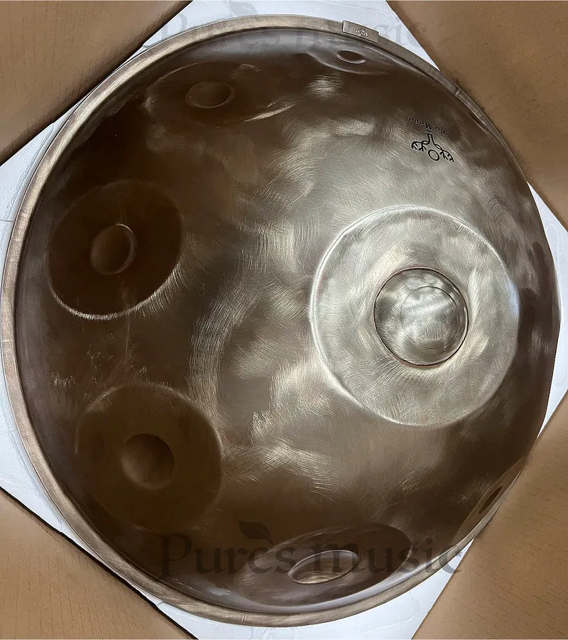 BiiMoon Retro Handpan Drum Vintage Gold Style C# Kurd C D E Amara C Ashakiran