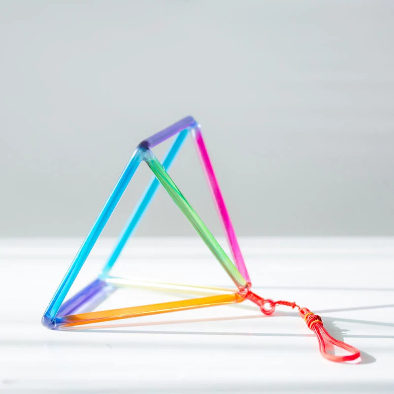 Rainbow Colorful Crystal Singing Pyramid Chakra Meditation Healing Triangle