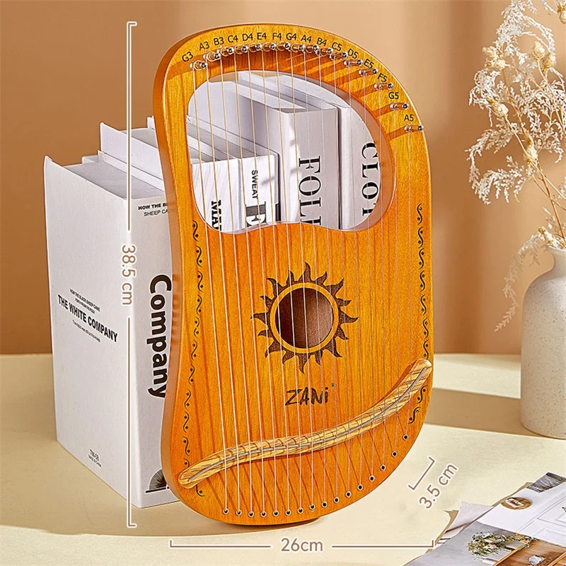 Zani Mini 16-String Lyre Harp Wooden Lyre Gift For Beginner Instrument