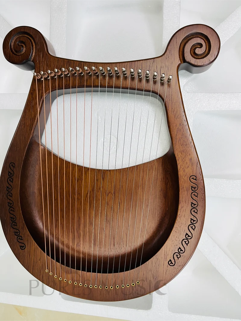 Pures Angel Lyre Harp Ancient 16-19-String Note Wooden Lyre Soothing Instrument
